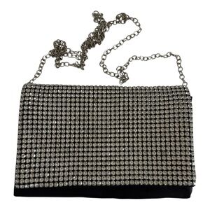Amber Sceats Rhinestone Silver Chain Evening Bag